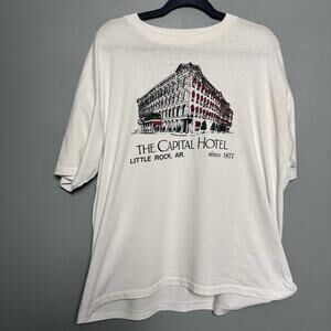 Vintage 90’s The Capital Hotel Little Rock Arkansas AR White XL Shirt Single